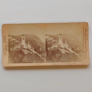 ANTIQUE STEREOGRAPH CARD Mediterranean Sea from Monte Carlo Monaco